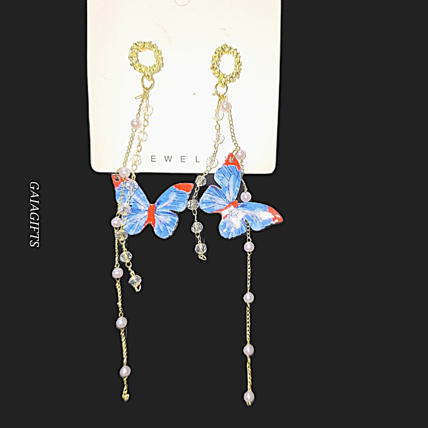 Unique – Fancy 925 Silver & Yellow METAL EARRINGS with Crystals - Item U Part 2