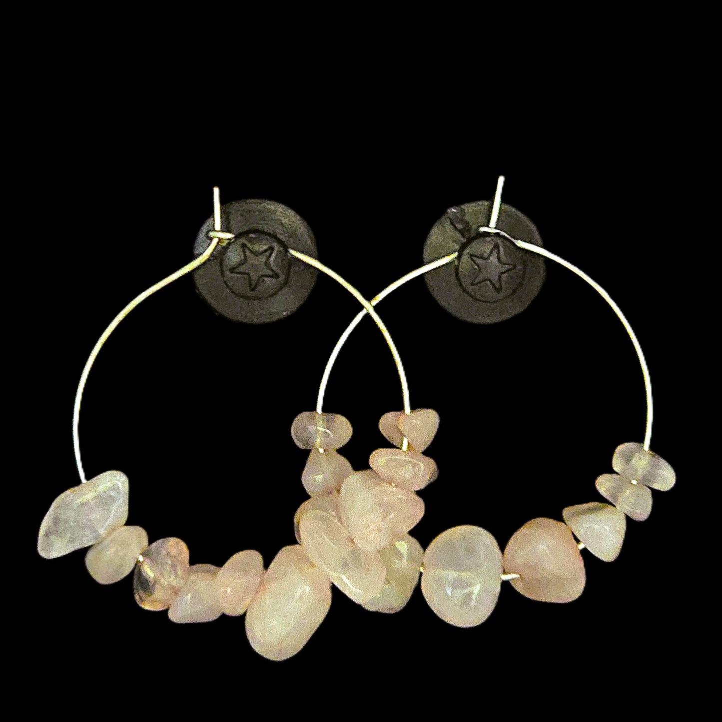 Unique – Fancy 925 Silver & Yellow METAL EARRINGS with Crystals - Item U Part 2