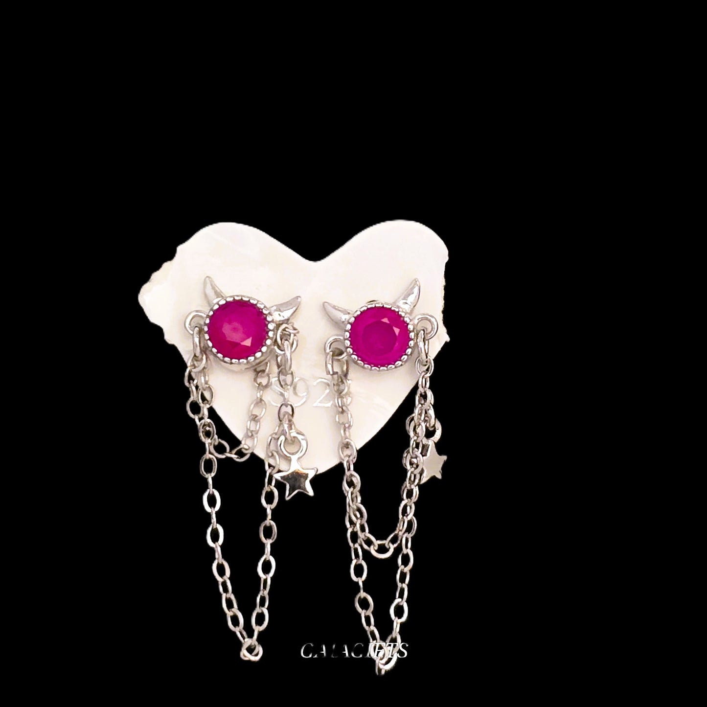 Unique – Fancy 925 Silver & Yellow METAL EARRINGS with Crystals - Item U Part 2