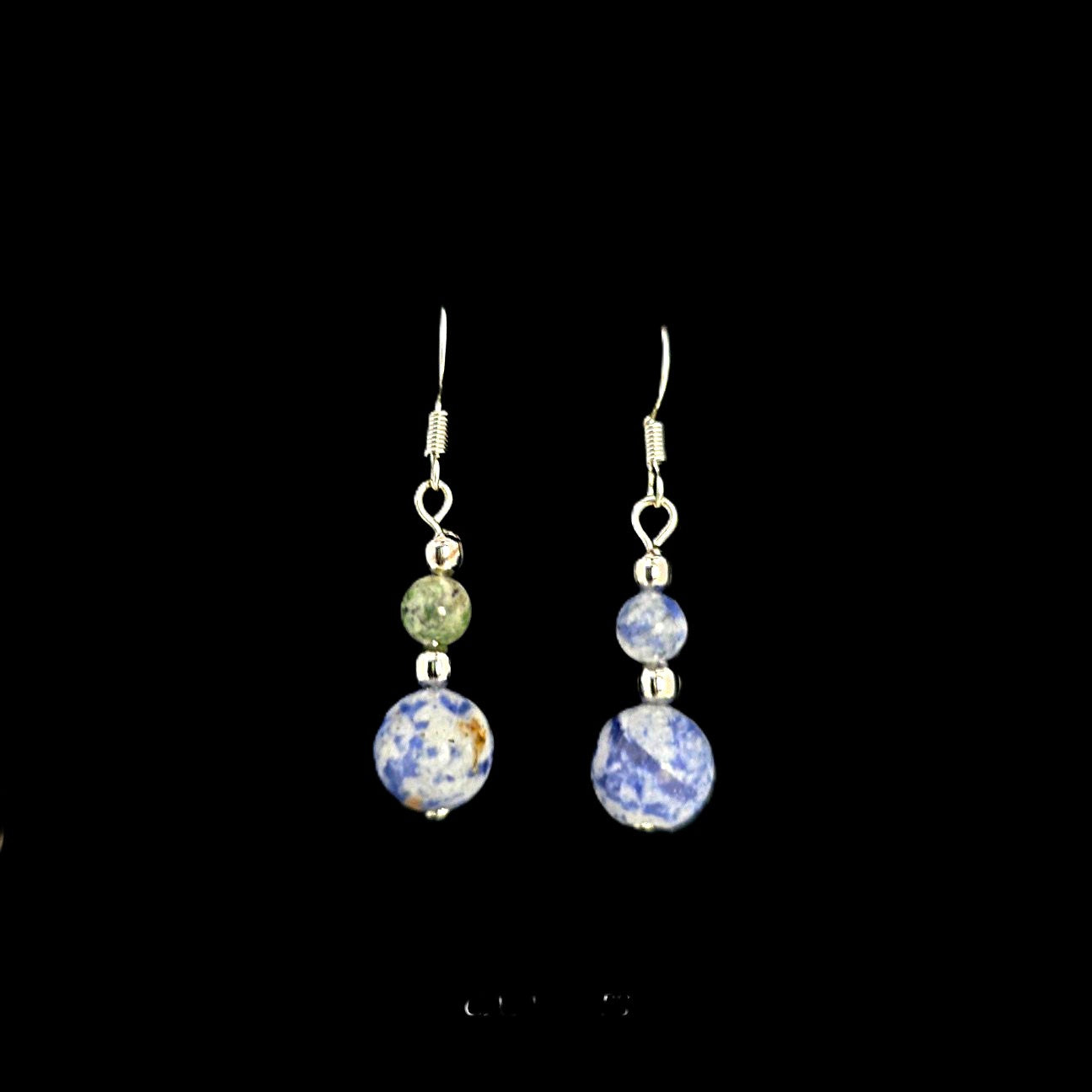 Unique – Fancy 925 Silver & Yellow METAL EARRINGS with Crystals - Item U Part 2
