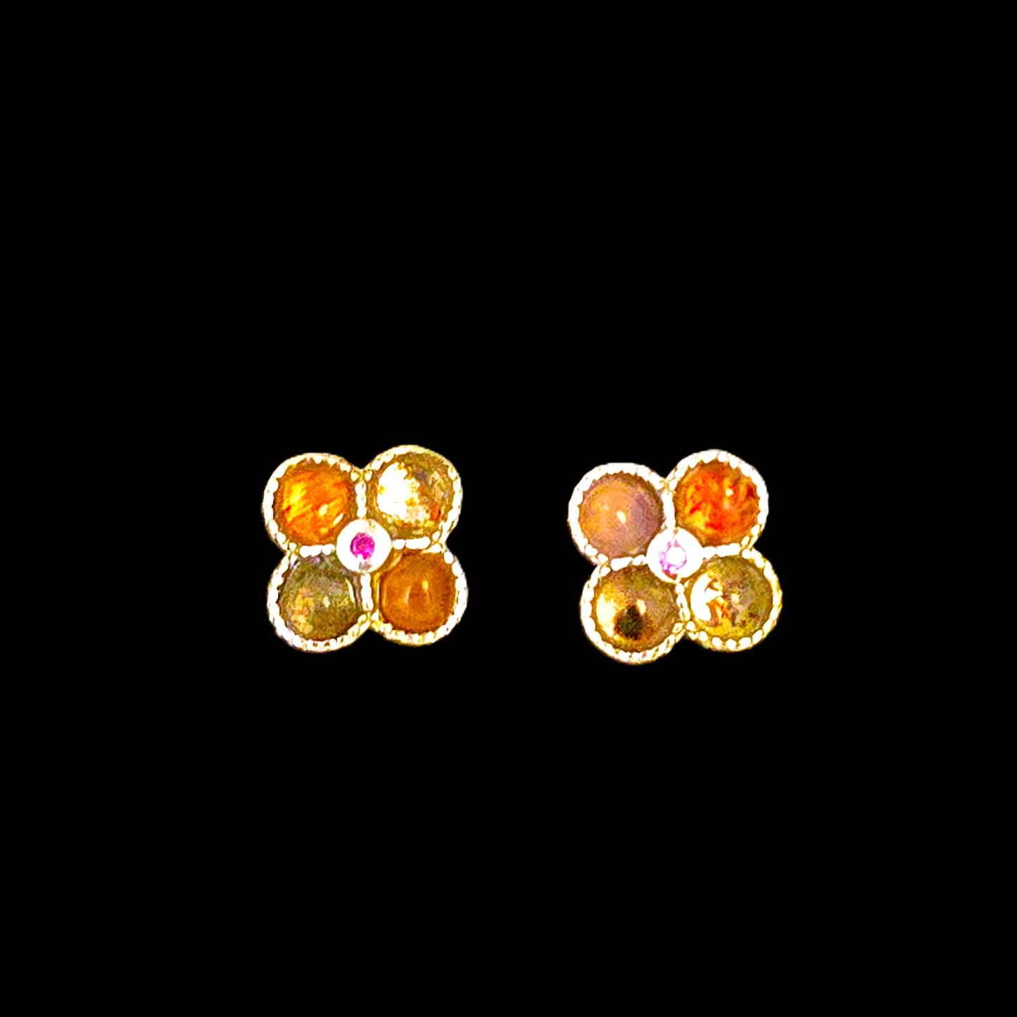 Unique – Fancy 925 Silver & Yellow METAL EARRINGS with Crystals - Item U Part 2