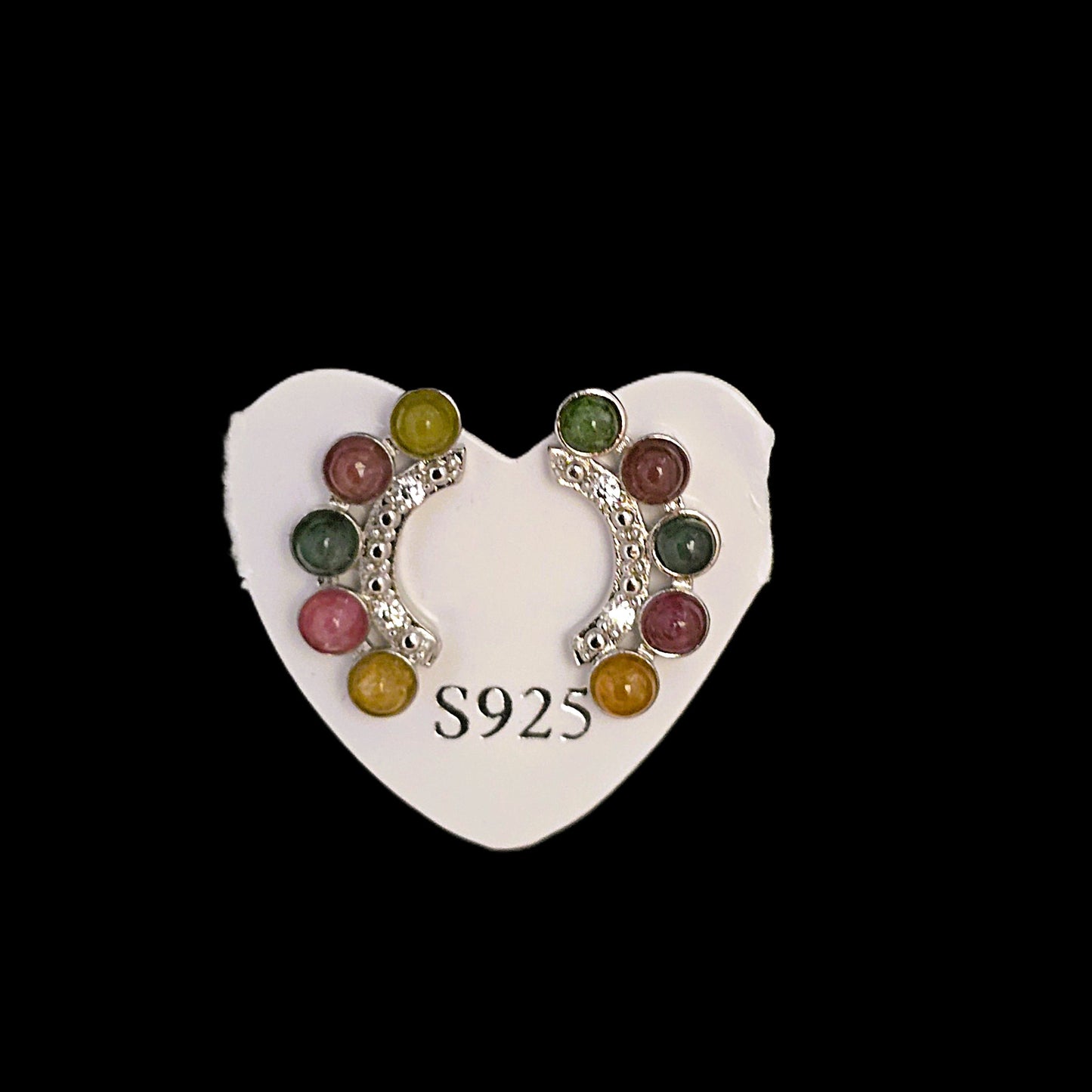 Unique – Fancy 925 Silver & Yellow METAL EARRINGS with Crystals - Item U Part 2