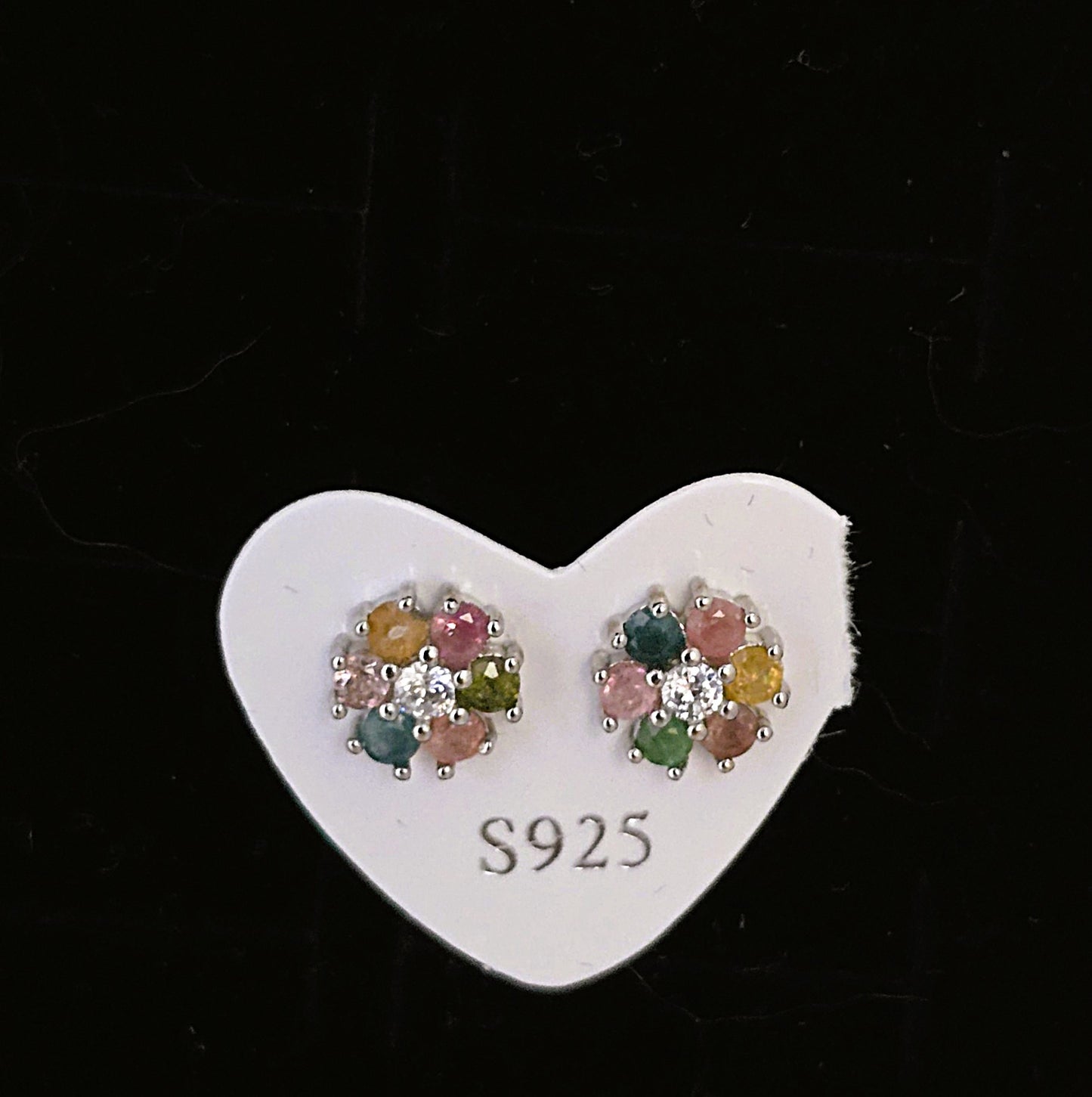 Unique – Fancy 925 Silver & Yellow METAL EARRINGS with Crystals - Item U Part 2