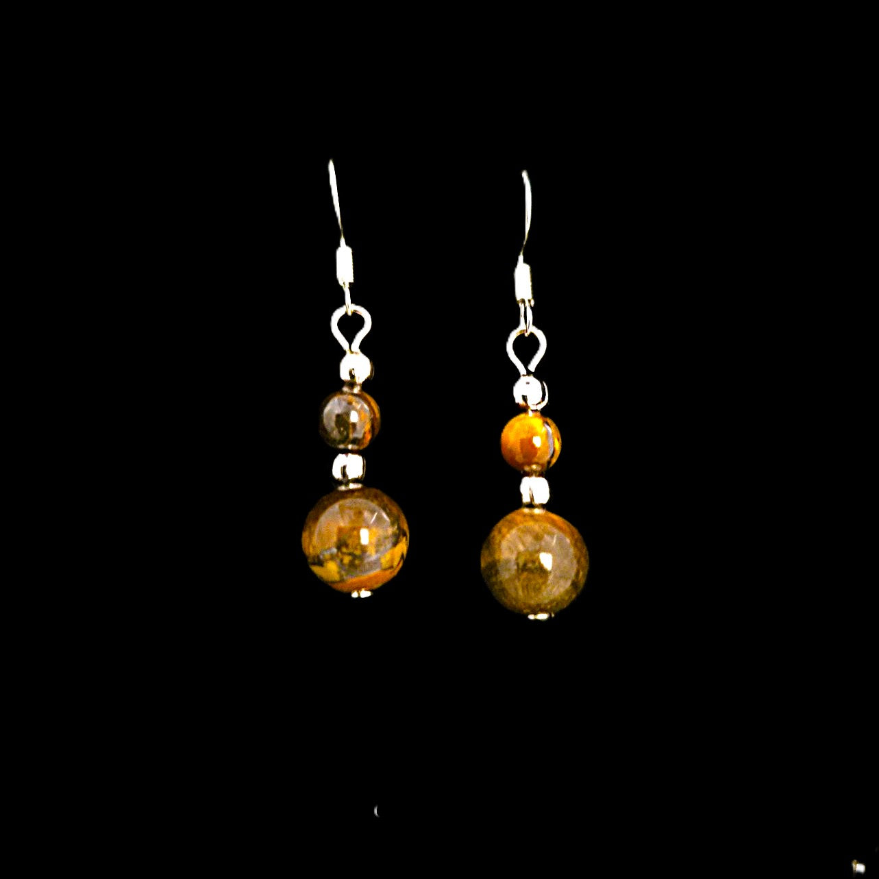 Unique – Fancy 925 Silver & Yellow METAL EARRINGS with Crystals - Item U Part 2