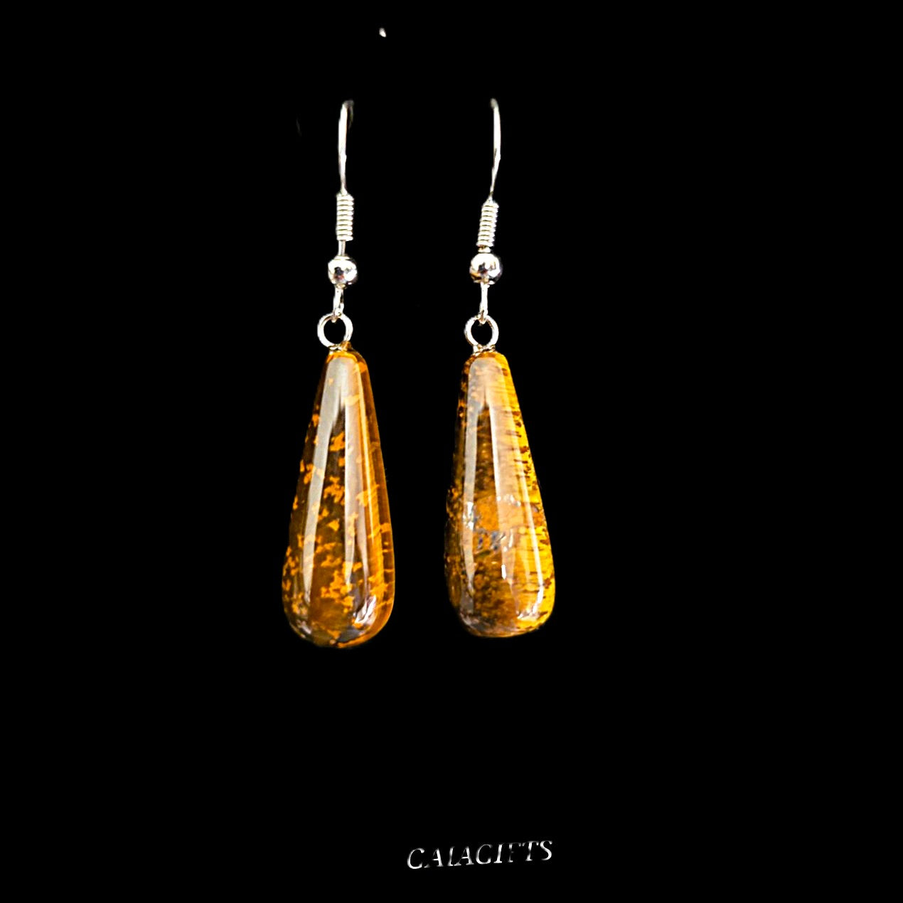 Unique – Fancy 925 Silver & Yellow METAL EARRINGS with Crystals - Item U Part 2