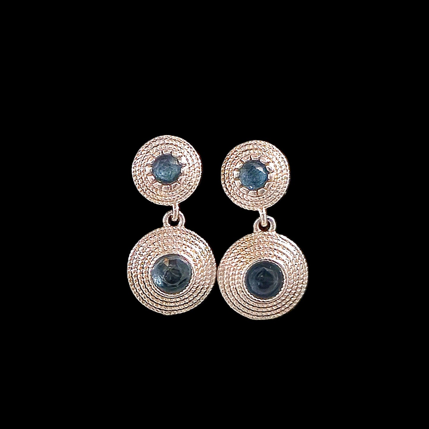 Unique – Fancy 925 Silver & Yellow METAL EARRINGS with Crystals Item U Part 1
