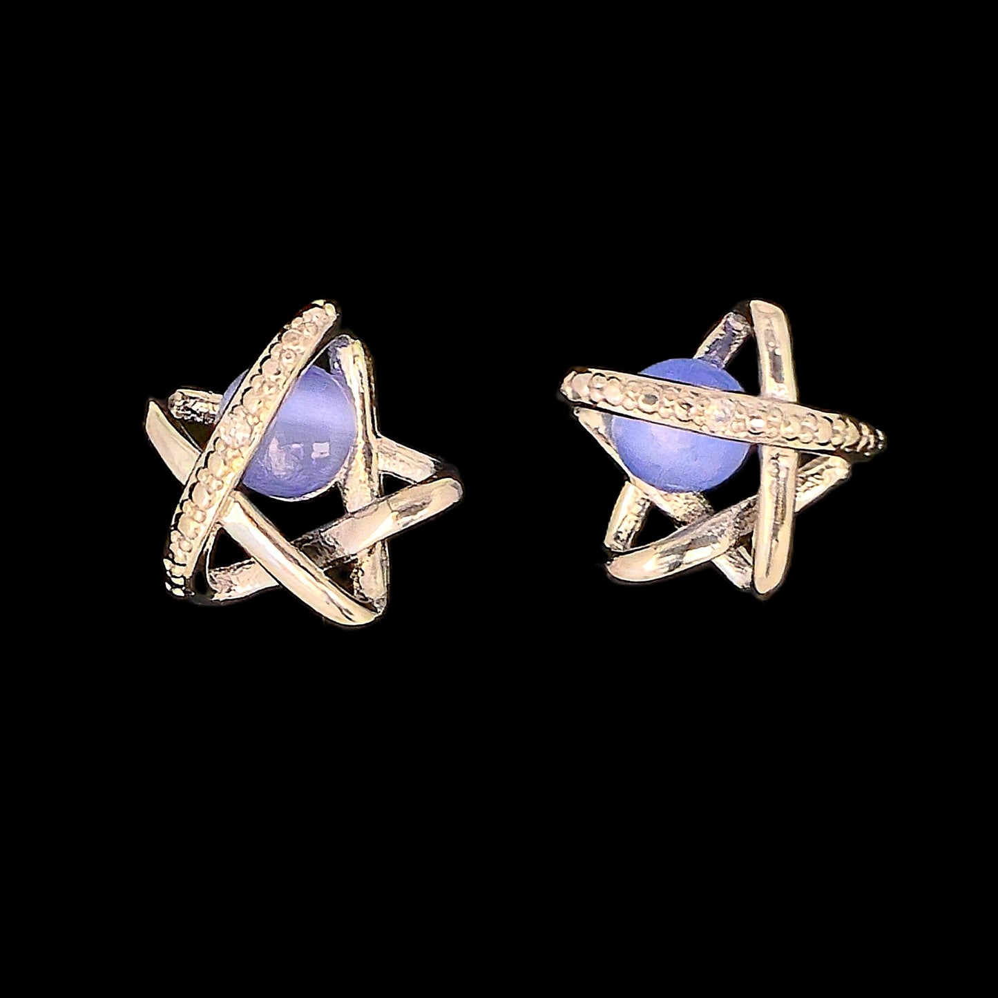 Unique – Fancy 925 Silver & Yellow METAL EARRINGS with Crystals Item U Part 1