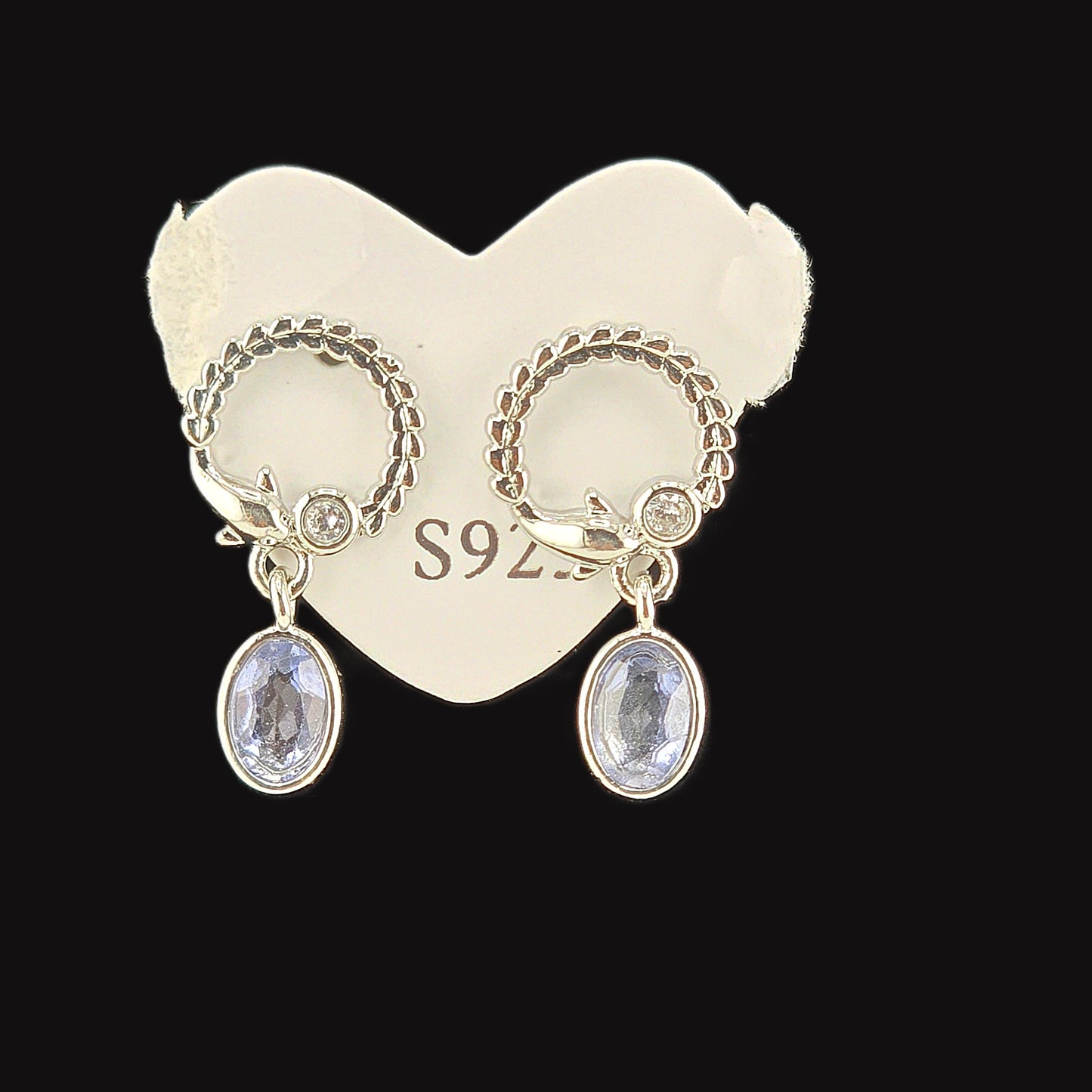 Unique – Fancy 925 Silver & Yellow METAL EARRINGS with Crystals Item U Part 1