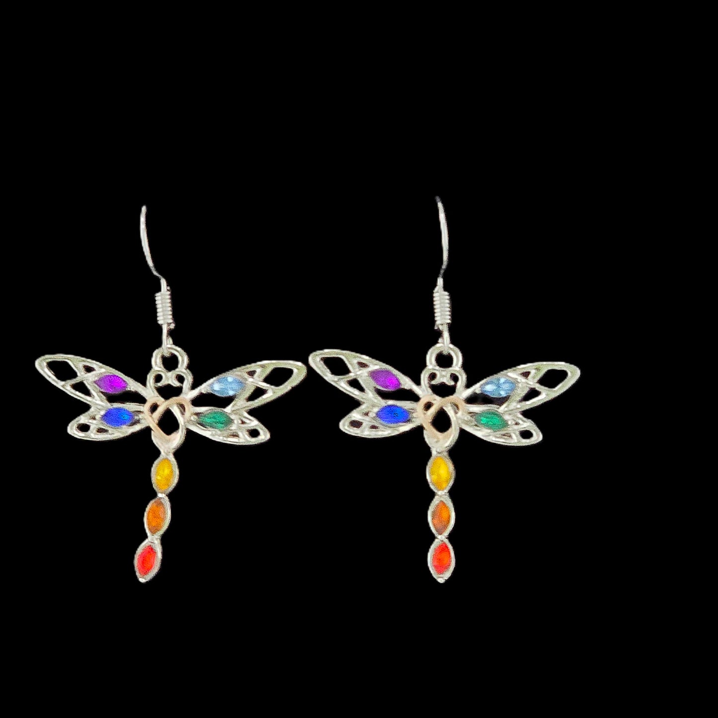 Unique – Fancy 925 Silver & Yellow METAL EARRINGS with Crystals Item U Part 1