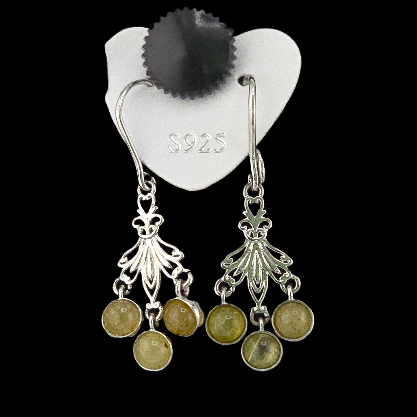 Unique – Fancy 925 Silver & Yellow METAL EARRINGS with Crystals Item U Part 1