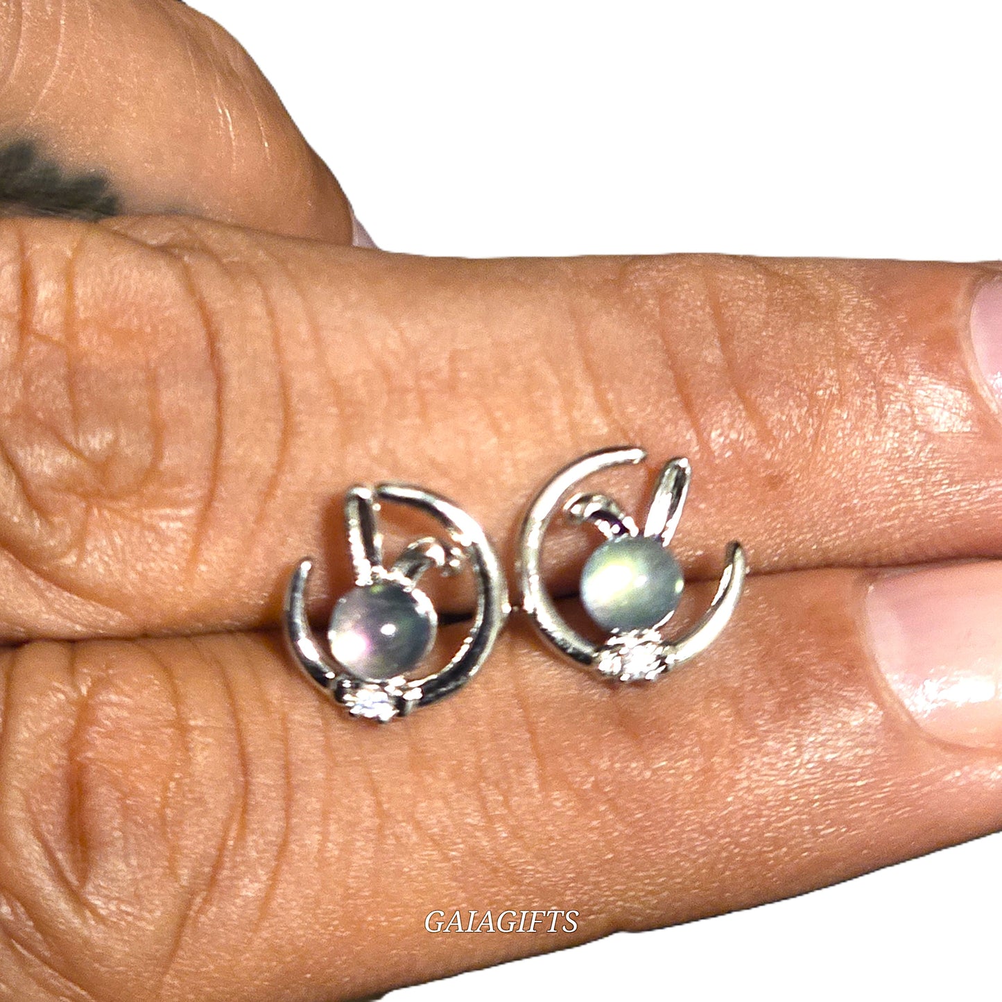 Unique – Fancy 925 Silver & Yellow METAL EARRINGS with Crystals Item U Part 1