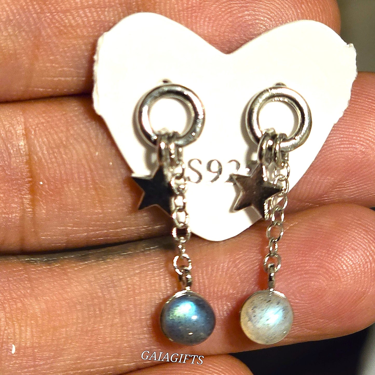 Unique – Fancy 925 Silver & Yellow METAL EARRINGS with Crystals Item U Part 1