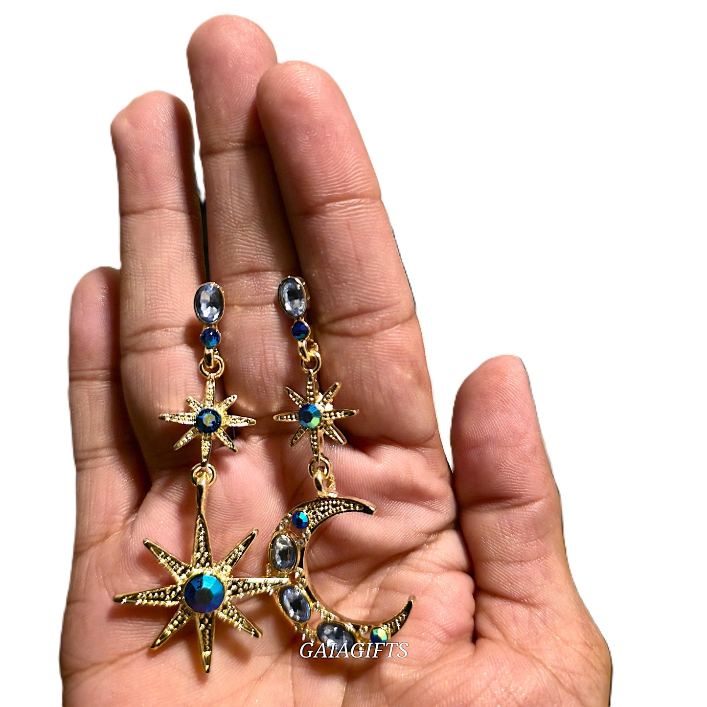 Unique – Fancy 925 Silver & Yellow METAL EARRINGS with Crystals Item U Part 1