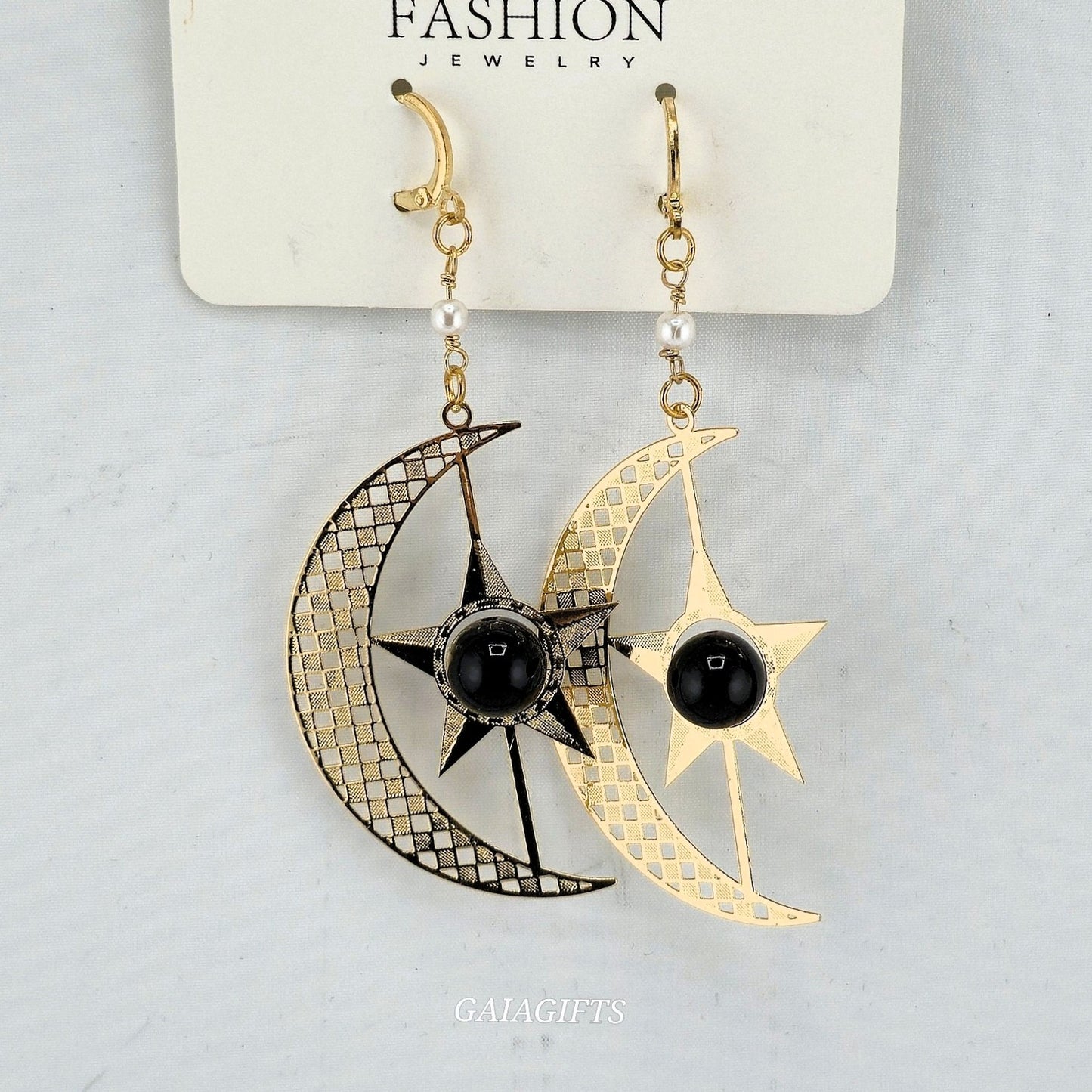 Unique – Fancy 925 Silver & Yellow METAL EARRINGS with Crystals - Item U Part 2