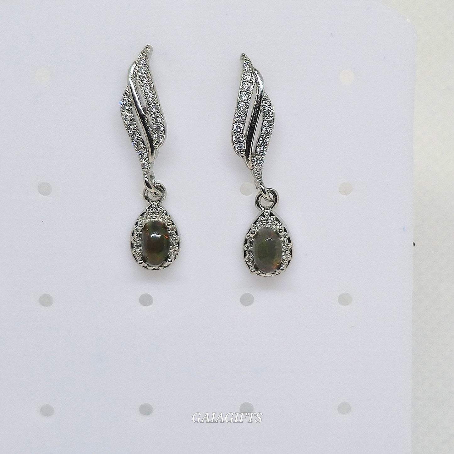 Unique – Fancy 925 Silver & Yellow METAL EARRINGS with Crystals - Item U Part 2