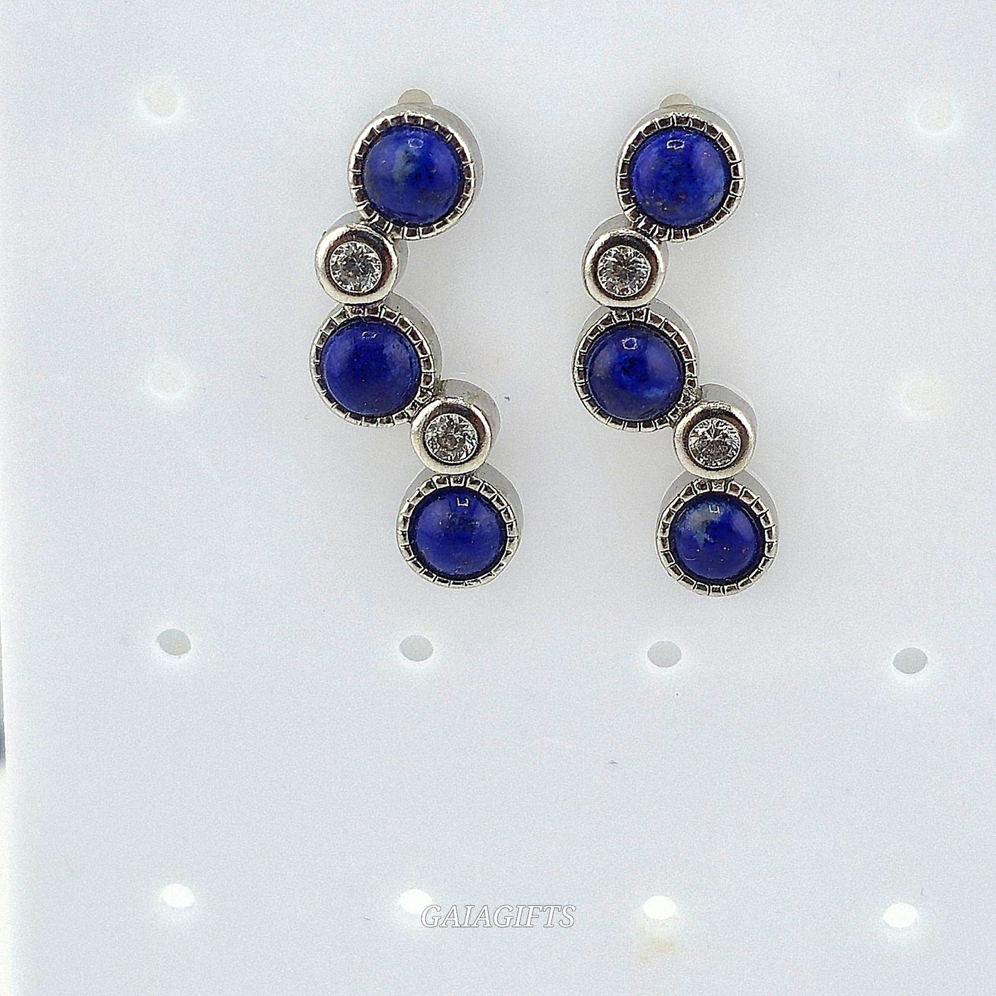 Unique – Fancy 925 Silver & Yellow METAL EARRINGS with Crystals Item U Part 1