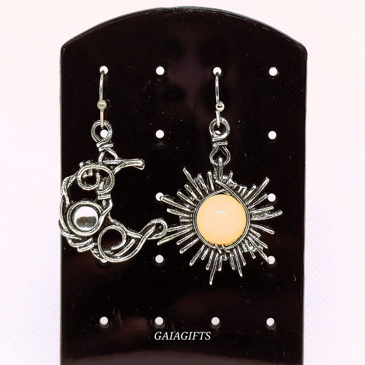 Unique – Fancy 925 Silver & Yellow METAL EARRINGS with Crystals - Item U Part 2