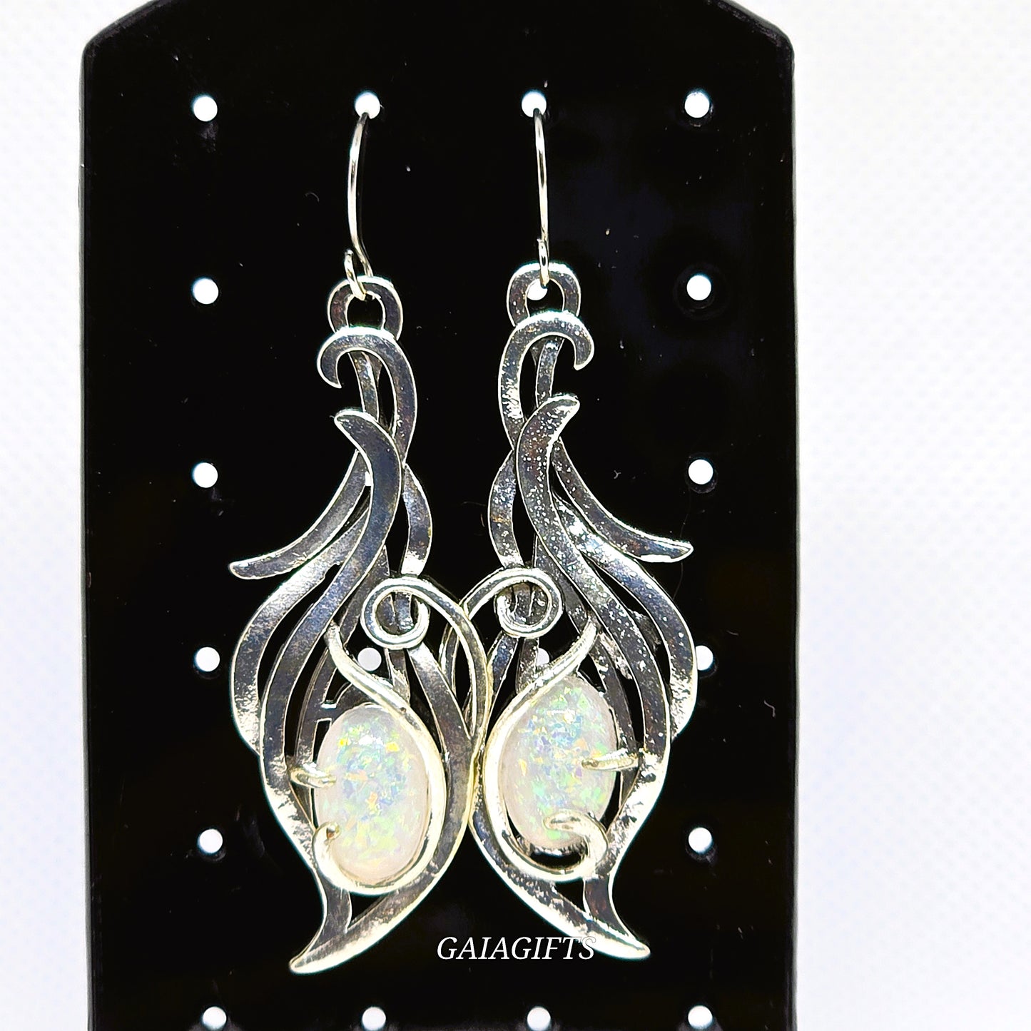 Unique – Fancy 925 Silver & Yellow METAL EARRINGS with Crystals - Item U Part 2