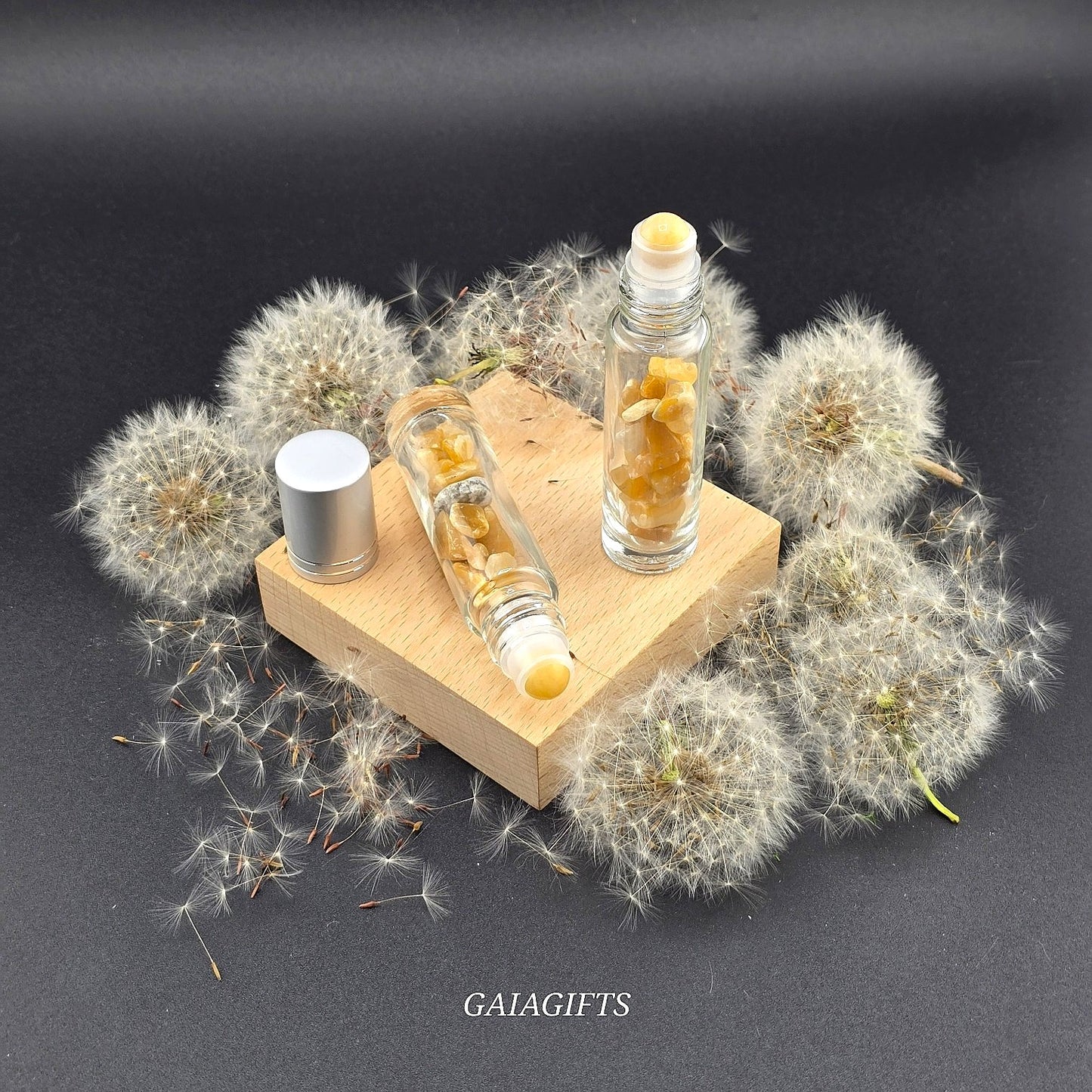 Magical CRYSTAL-Infused BOTTLES | Gemstone Chips & Smooth Roller Ball FOR OILS or PERFUME Item V